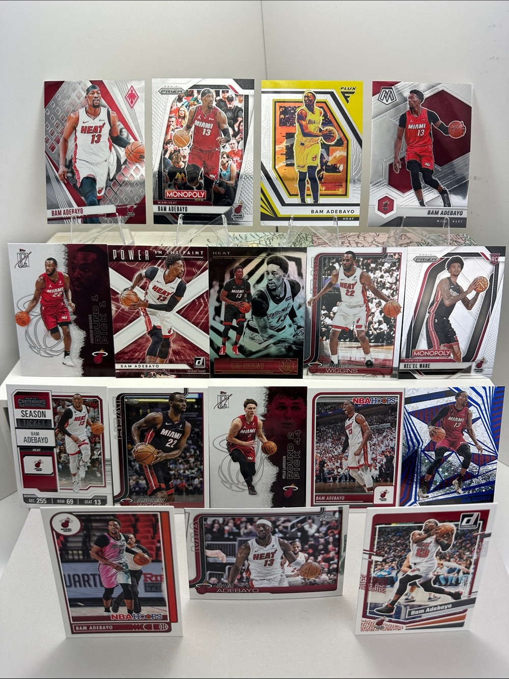 Bam Adebayo Heat lot of 17 w/ Andrew Wiggins & Kal’El Ware Rookie